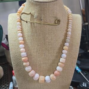 Jay King Desert Rose Trading Pink Opal Necklace 16" - 18.5"